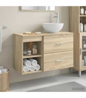 vidaXL Bathroom Furniture Set 2 pcs Sonoma Oak Engineered Wood — V0672201423