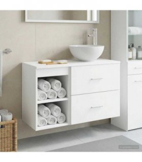 vidaXL Bathroom Furniture Set 2 pcs White Engineered Wood — V0672201427