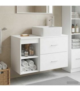 vidaXL Bathroom Furniture Set 2 pcs White Engineered Wood — V0672201429