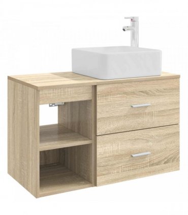 vidaXL Bathroom Furniture Set 2 pcs Sonoma Oak Engineered Wood — V0672201432