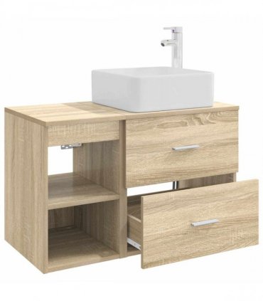 vidaXL Bathroom Furniture Set 2 pcs Sonoma Oak Engineered Wood — V0672201432