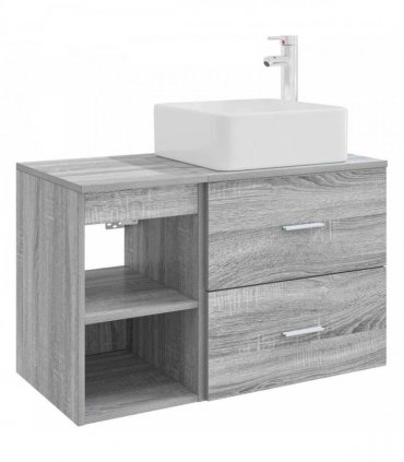 vidaXL Bathroom Furniture Set 2 pcs Grey Sonoma Engineered Wood — V0672201433