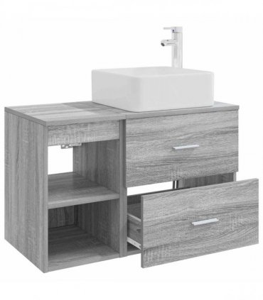 vidaXL Bathroom Furniture Set 2 pcs Grey Sonoma Engineered Wood — V0672201433