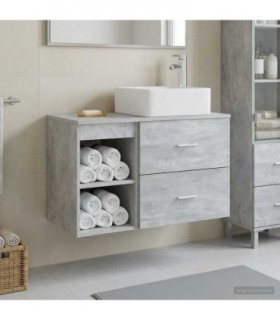 vidaXL Bathroom Furniture Set 2 pcs Concrete Grey Engineered Wood — V0672201434