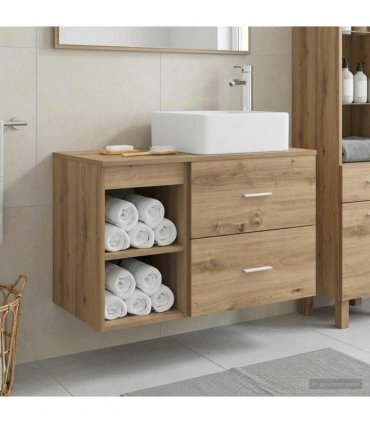 vidaXL Bathroom Furniture Set 2 pcs Artisan Oak Engineered Wood — V0672201435