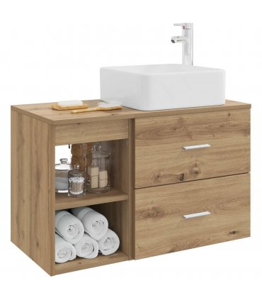 vidaXL Bathroom Furniture Set 2 pcs Artisan Oak Engineered Wood — V0672201435