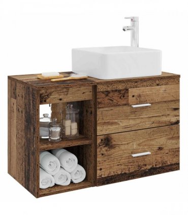 vidaXL Bathroom Furniture Set 2 pcs Old Wood Engineered Wood — V0672201436