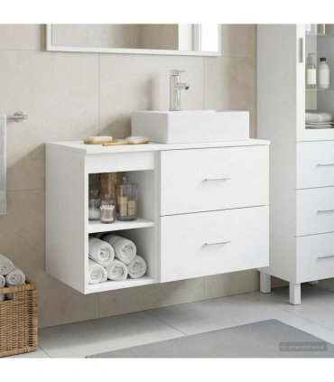 vidaXL Bathroom Furniture Set 2 pcs White Engineered Wood — V0672201437