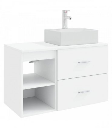 vidaXL Bathroom Furniture Set 2 pcs White Engineered Wood — V0672201437