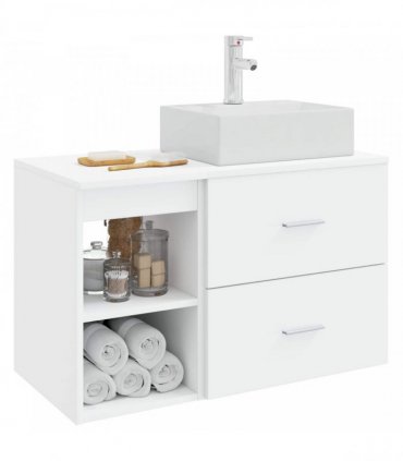 vidaXL Bathroom Furniture Set 2 pcs White Engineered Wood — V0672201437