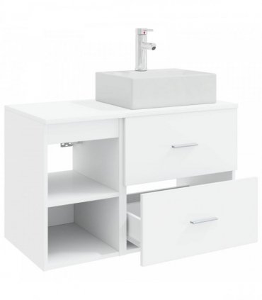 vidaXL Bathroom Furniture Set 2 pcs White Engineered Wood — V0672201437