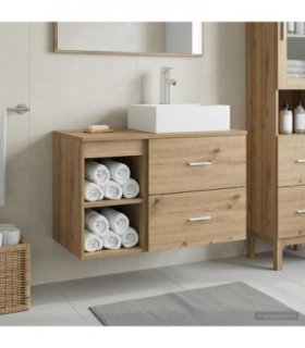 vidaXL Bathroom Furniture Set 2 pcs Artisan Oak Engineered Wood — V0672201439