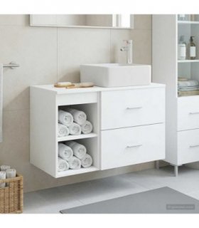 vidaXL Bathroom Furniture Set 2 pcs White Engineered Wood — V0672201450