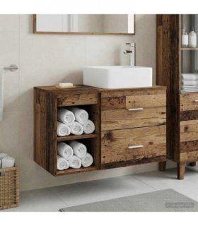 vidaXL Bathroom Furniture Set 2 pcs Old Wood Engineered Wood — V0672201451