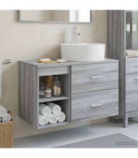 vidaXL Bathroom Furniture Set 2 pcs Grey Sonoma Engineered Wood — V0672201454