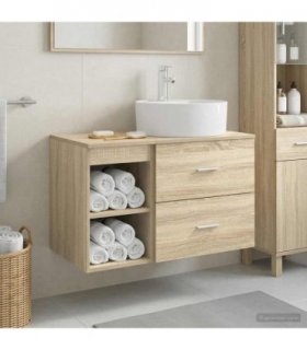 vidaXL Bathroom Furniture Set 2 pcs Sonoma Oak Engineered Wood — V0672201455