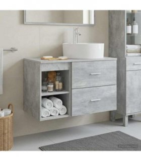 vidaXL Bathroom Furniture Set 2 pcs Concrete Grey Engineered Wood — V0672201456