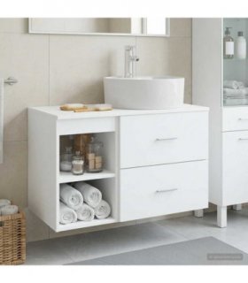 vidaXL Bathroom Furniture Set 2 pcs White Engineered Wood — V0672201457