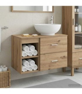 vidaXL Bathroom Furniture Set 2 pcs Artisan Oak Engineered Wood — V0672201462