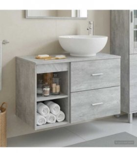 vidaXL Bathroom Furniture Set 2 pcs Concrete Grey Engineered Wood — V0672201463
