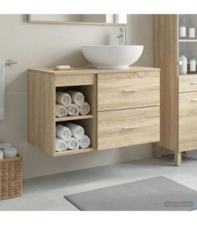 vidaXL Bathroom Furniture Set 2 pcs Sonoma Oak Engineered Wood — V0672201464