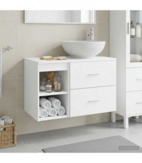 vidaXL Bathroom Furniture Set 2 pcs White Engineered Wood — V0672201465