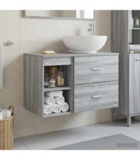 vidaXL Bathroom Furniture Set 2 pcs Grey Sonoma Engineered Wood — V0672201467