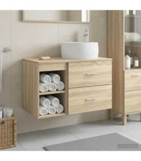 vidaXL Bathroom Furniture Set 2 pcs Sonoma Oak Engineered Wood — V0672201469