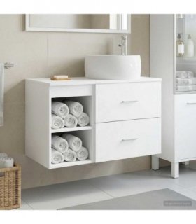 vidaXL Bathroom Furniture Set 2 pcs White Engineered Wood — V0672201471