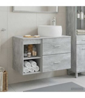 vidaXL Bathroom Furniture Set 2 pcs Concrete Grey Engineered Wood — V0672201476