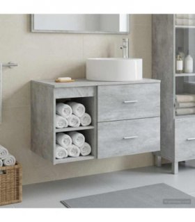 vidaXL Bathroom Furniture Set 2 pcs Concrete Grey Engineered Wood — V0672201478
