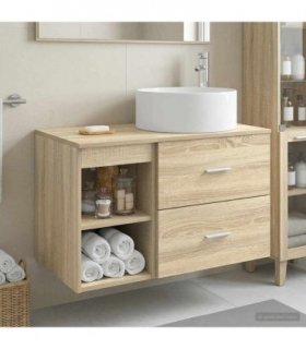 vidaXL Bathroom Furniture Set 2 pcs Sonoma Oak Engineered Wood — V0672201479