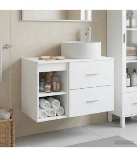 vidaXL Bathroom Furniture Set 2 pcs White Engineered Wood — V0672201481