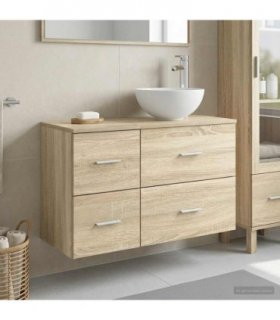 vidaXL Bathroom Furniture Set 2 pcs Sonoma Oak Engineered Wood — V0672201495