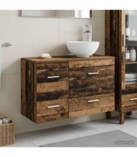 vidaXL Bathroom Furniture Set 2 pcs Old Wood Engineered Wood — V0672201496