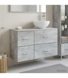 vidaXL Bathroom Furniture Set 2 pcs Concrete Grey Engineered Wood — V0672201497