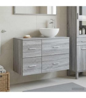 vidaXL Bathroom Furniture Set 2 pcs Grey Sonoma Engineered Wood — V0672201499