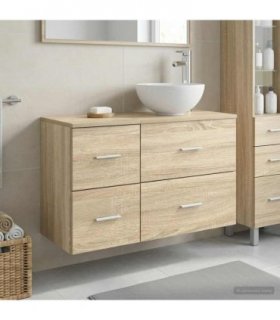 vidaXL Bathroom Furniture Set 2 pcs Sonoma Oak Engineered Wood — V0672201505
