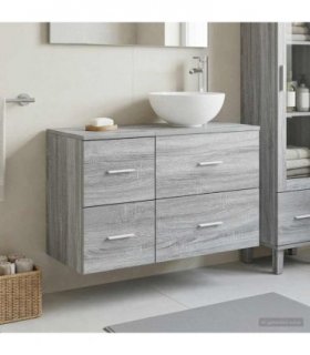 vidaXL Bathroom Furniture Set 2 pcs Grey Sonoma Engineered Wood — V0672201506