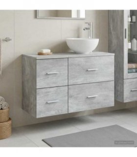 vidaXL Bathroom Furniture Set 2 pcs Concrete Grey Engineered Wood — V0672201507
