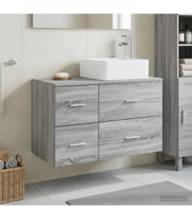 vidaXL Bathroom Furniture Set 2 pcs Grey Sonoma Engineered Wood — V0672201509