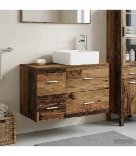 vidaXL Bathroom Furniture Set 2 pcs Old Wood Engineered Wood — V0672201510