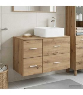 vidaXL Bathroom Furniture Set 2 pcs Artisan Oak Engineered Wood — V0672201511