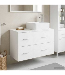 vidaXL Bathroom Furniture Set 2 pcs White Engineered Wood — V0672201512