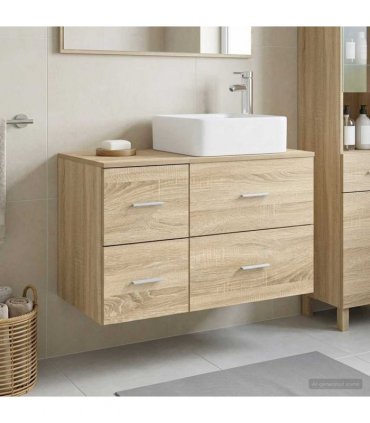 vidaXL Bathroom Furniture Set 2 pcs Sonoma Oak Engineered Wood — V0672201513