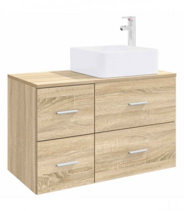 vidaXL Bathroom Furniture Set 2 pcs Sonoma Oak Engineered Wood — V0672201513