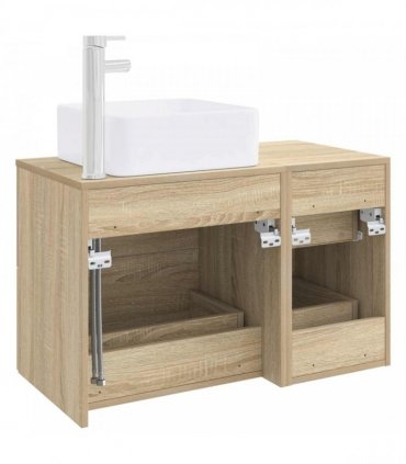 vidaXL Bathroom Furniture Set 2 pcs Sonoma Oak Engineered Wood — V0672201513