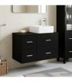 vidaXL Bathroom Furniture Set 2 pcs Black Oak Engineered Wood — V0672201515