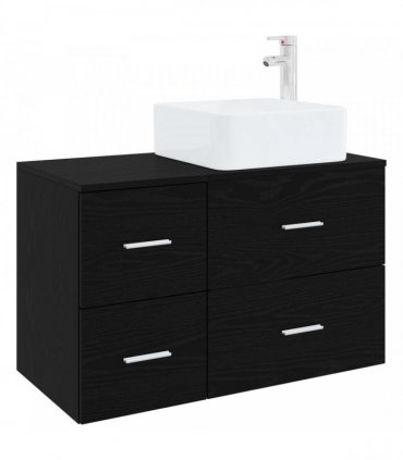 vidaXL Bathroom Furniture Set 2 pcs Black Oak Engineered Wood — V0672201515