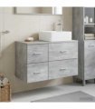 vidaXL Bathroom Furniture Set 2 pcs Concrete Grey Engineered Wood — V0672201516